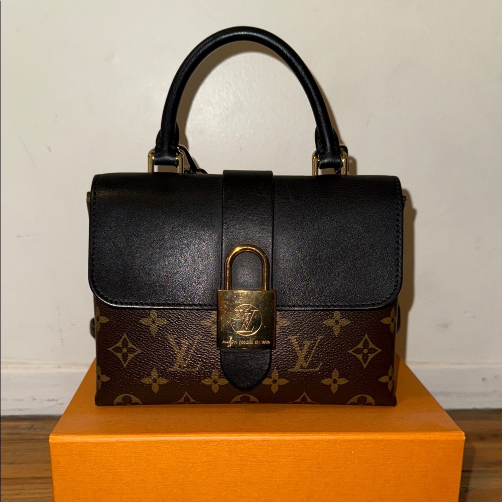Louis Vuitton Black and Brown LOCKY BB Monogram Satchel